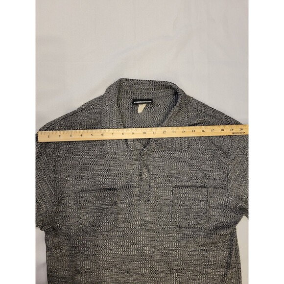 Vintage Odo Mens Polo Shirt Fits Medium Silver Black Shiny Disco Club Party - Picture 6 of 10